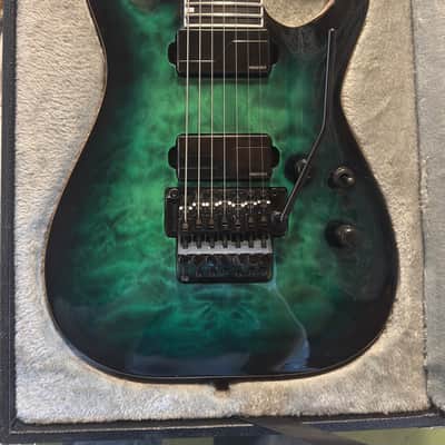 ESP E-II Horizon FR-7 Black Turquoise Burst