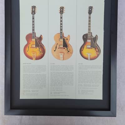 1966 Gibson Guitars Color Promotional Ad Framed Super-400CES, L-5CES, ES-175D Original