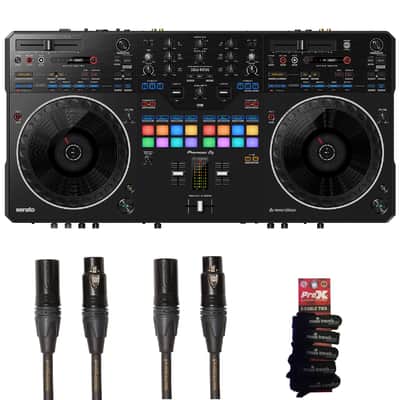 Pioneer DJ DDJ-REV5 Scratch-style 2-channel performance DJ controller + 2 XLRs