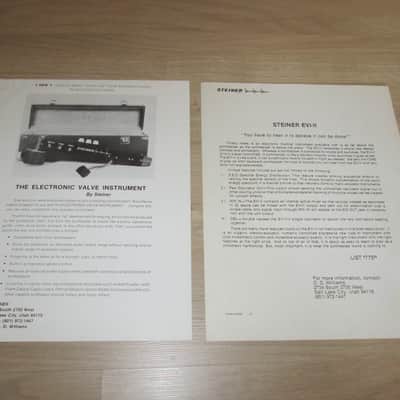 Steiner EVI Brochure + EVI-II Sheet - 1975 - Original Vintage Synthesizer Catalog