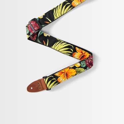 Kala Hibiscus Black USA Made Ukulele Strap