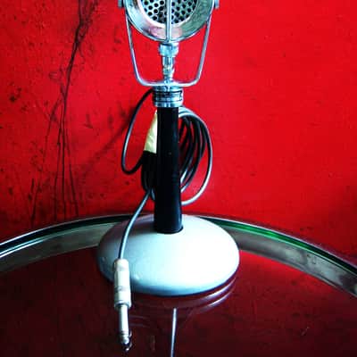 Vintage RARE 1940's Webster W1236 crystal microphone w period Astatic E6G stand & cable Shure Electro Voice