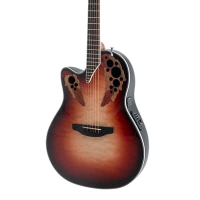 Ovation Celebrity Elite Plus Mid Cutaway Left Handed 6-String Acoustic Electric Guitar