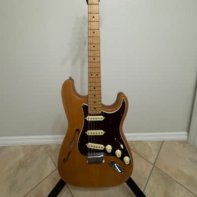 Partscaster Thinline S-Style - Natural w/ Fender Fat 50's & Mite Neck (Semi-Hollow Fender Strat)