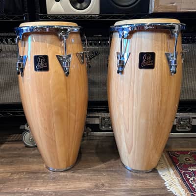 Latin Percussion LPA646-AW Aspire Series 10/11" Conga Set with Stand, Black Hardware 2010s - Natural