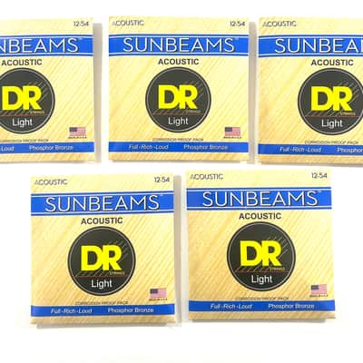 DR Guitar Strings Acoustic 5 Sets Sunbeams Phophor Bronze Round Wound 12-54andard