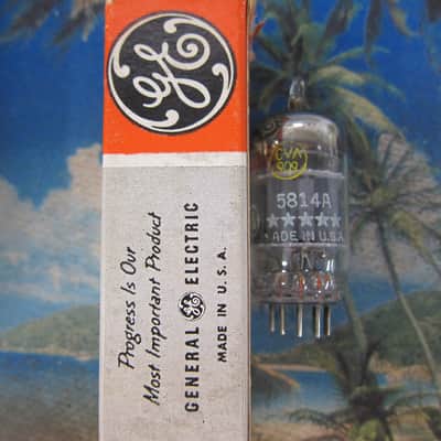 Vintage NOS GE 12au7/5814A 5 Star, Triple Mica, Support Rods,Military Spec, Select Quality, USA, 1960s, Ex Sound