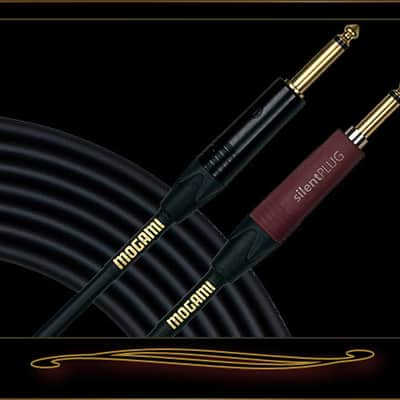 Mogami Gold Instrument Silent S-25 25 Foot Guitar Cable with Straight Plugs