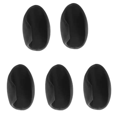 5Pcs Flute Thumb Rest Cushion Soft Silicone Finger Cover Flute Wind Instrument Parts Accessories Black