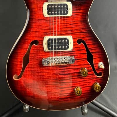 PRS SE Hollowbody I Piezo Electric Guitar Orange Tiger Smokeburst Finish w/ Gig Bag