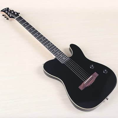 Black 39 Inch Silent Acoustic Electric Guitar, Spruce Top Body, Okoume Wood Neck, 22 Frets