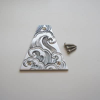 Handmade brave forward rolling waves aluminum truss rod cover fit Jackson guitar jac-A1