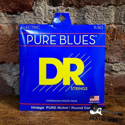 DR Strings PURE BLUES | (11-50) Heavy Pure Nickel Electric Guitar Strings