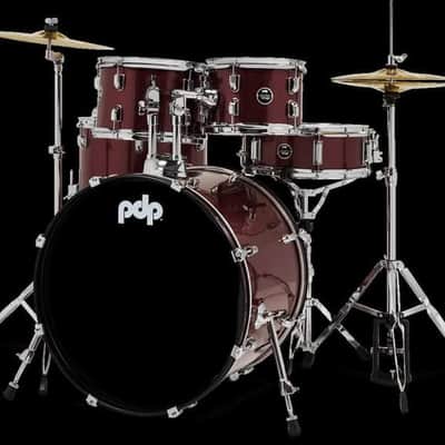PDP Center Stage 5pc Drum Set 20/10/12/14/14 Ruby Red Sparkle DEMO MODEL ASSEMBLED
