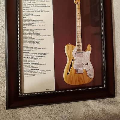 1972 Fender Guitars Color Promotional Ad Framed Telecaster Thinline Original