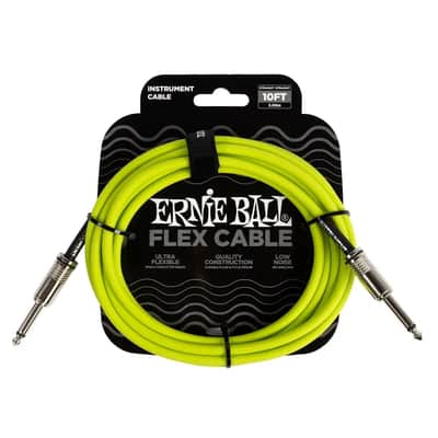 ERNIE BALL P06414 Flex Cable Green 3m Cavo per Chitarra