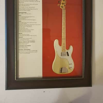 1972 Fender Guitars Color Promotional Ad Framed Blonde Fender Telecaster Bass Original