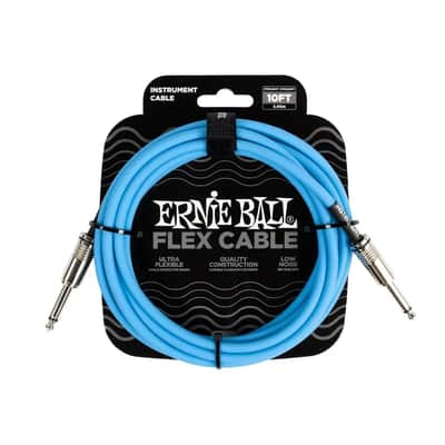 ERNIE BALL P06412 Flex Cable Blue 3m Cavo per Chitarra Jack-Jack