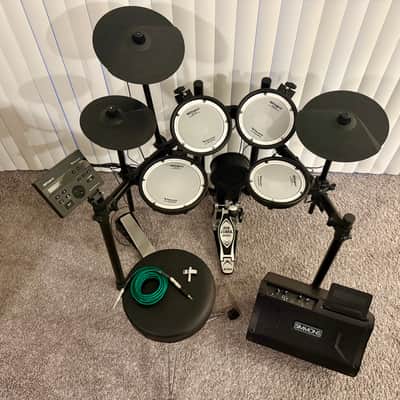 Roland TD-07KV V-Drums Electronic Drum Set β COMPLETE Bundle w/ Tama Iron Cobra Pedal + Simmons Amp + Throne β Barely Used