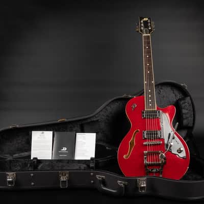 2023 Duesenberg Starplayer TV - Red Sparkle | Made in Germany Semi-Hollow Singlecut Tremolo P90 Pickup PLEK 3.62kg | CoA Case