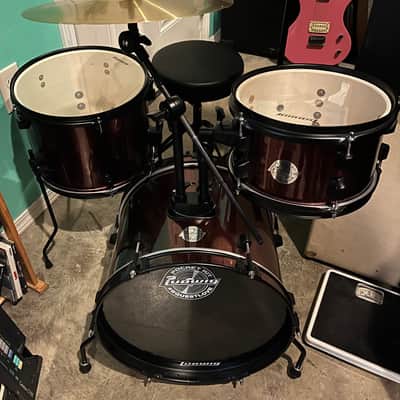 Ludwig LC178X025 Pocket Kit by Questlove 10 / 13 / 16 / 5x12" Drum Set with Cymbals 2010s - Red Sparkle