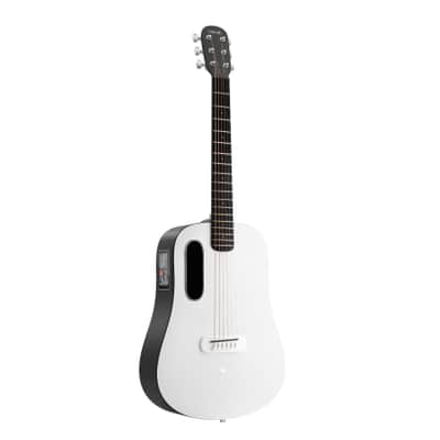 Refurbished LAVA ME play Smart Guitars HILAVA 2.0 System Acoustic Electric Guitar,Right Handed 6 Steels String Acustica Guitarra For Adults & Teens & Beginner (36', LITE BAG,Nightfall & Frost White)