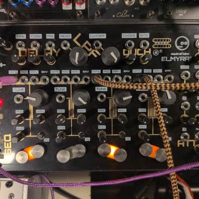 Neutral Labs Elmyra 2 - 4-Voice Microtonal Polyphonic Drone Eurorack Synthesizer w/utilities (mult, attenuators, sequencer) - Black 2020s