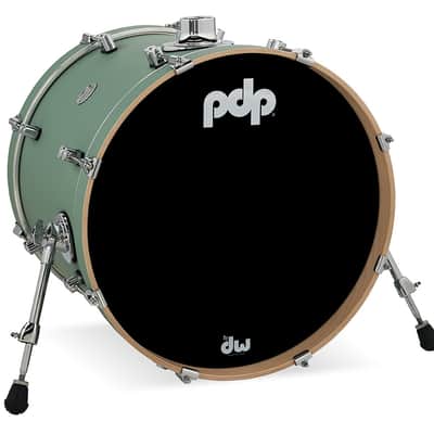 PDP Concept Series Maple Bass Drum, 16x20, Satin Seafoam Finish Ply w/Chrome Hardware
