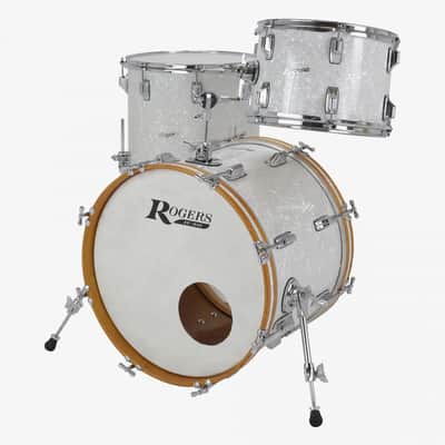 ~NEW!~ Rogers Powertone Series 3-Piece 13/16/22" Drum Kit Set in White Marine Pearl