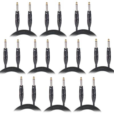 ProX XC-PP25 10 Pack 25FT TS Guitar Instrument Cable 1/4 Audio Cable