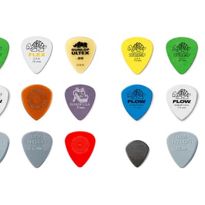 Dunlop Guitar Picks 2 each of 12 Different Picks Recording Variety Thickness Material