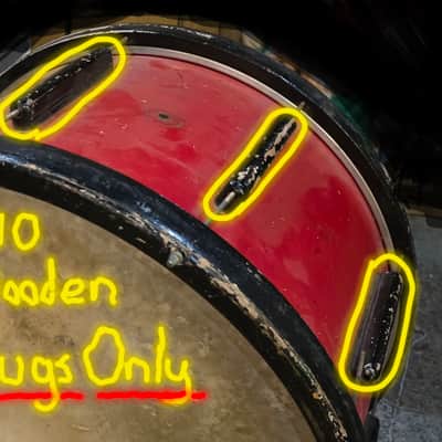 Vintage 1940s Ludwig & Ludwig Victory Bass Drum Wood Lugs - Complete Set of 10