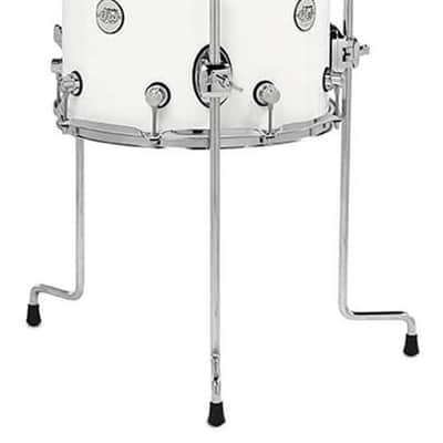DW Design Series Maple Floor Tom, 12x14, Gloss White Lacquer w/Chrome Hardware