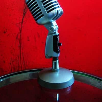 Vintage 1960's Shure PE55 dynamic cardioid microphone microphone Hi Z w stand 55S 55SW 556S PROP REPAIR