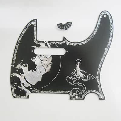 Hand engraved buddhist mood aluminum pickguard fit tele electric guitar tele-AB5