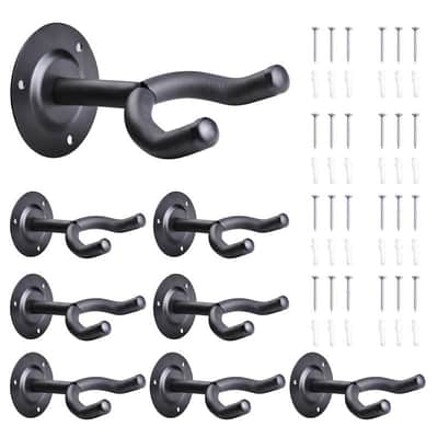 New 8Pcs Guitar Hanger Holder Hook Rack Stand Wall Mount Display Instrument Anchor
