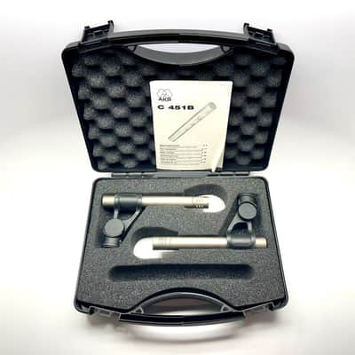 AKG C451 B Stereo Set Matched Pair w/ Original Case, Clips & Manual - Austria