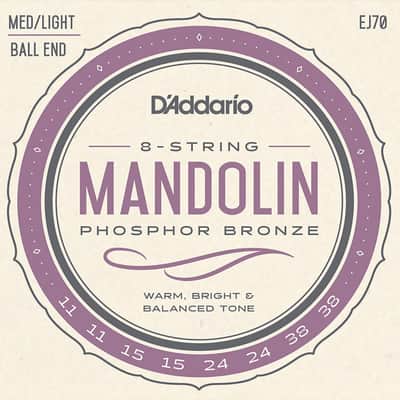 D'Addario EJ70 Phosphor Bronze Mandolin Strings, Ball End, Medium/Light, 11-38