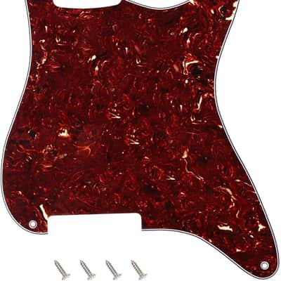 Blank Custom Outline Strat Pickguard 4 Ply 4 Holes DIY Guitar Scratch Plate for Fender Stratocaster Strat ST Style Electric Guitars JT/HB-12 Dark Brown Tortoiseshell