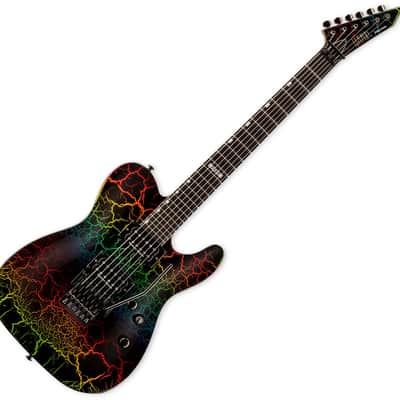 ESP LTD Eclipse 87 Electric Guitar in Rainbow Crackle Finish