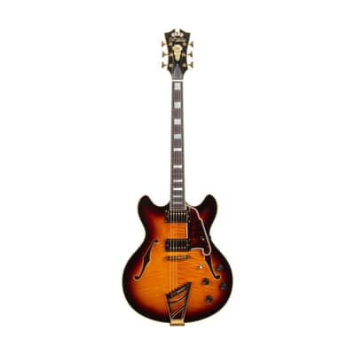 2016 D'Angelico Excel DC Semi-Hollow Electric Guitar w/Stairstep Tailpiece & Case, Vintage Sunburst, W160XXXX