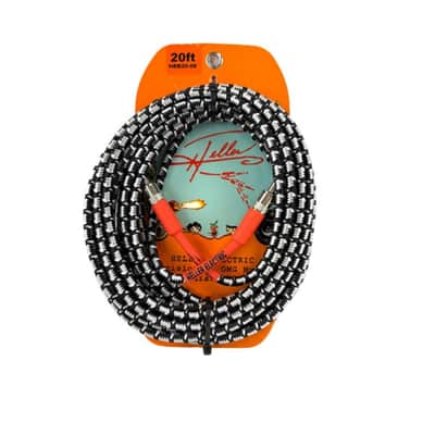 Henry Heller 20 Foot 1/4" Jack, Pro Instrument Cable - Silver and Black Tweed