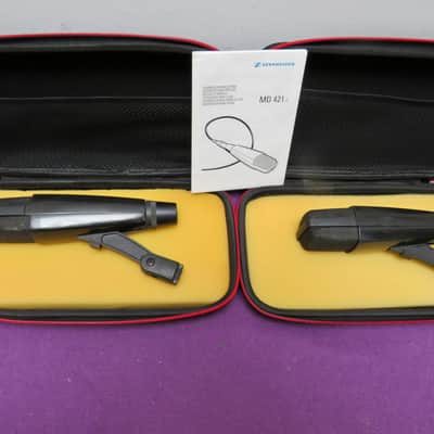 2x Sennheiser MD 421-II Cardioid Dynamic Microphones