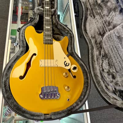 Epiphone Jack Casady Signature Bass, Metallic Gold with Hardshell Case - Pre Owned