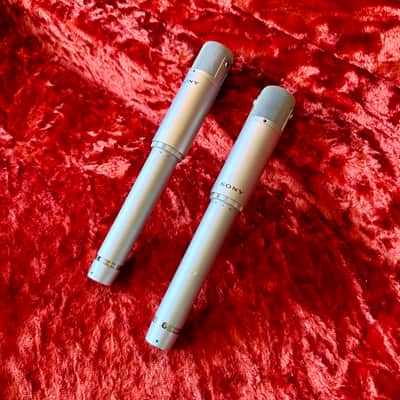 PAIR -Sony C-55AC FET condenser microphones c 1970βs - Nickel original vintage MIJ Japan SDC