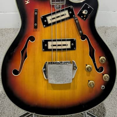 Kent Hollowbody 1960s Bass, Model 822, Sunburst