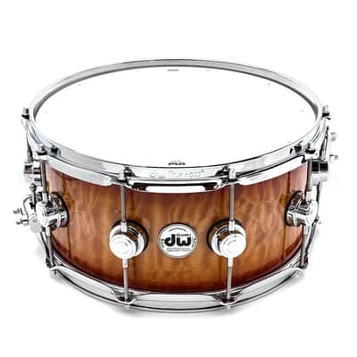 DW Collectors VLT 333 Maple Snare Drum 14x6.5 Almond Burst Super Quilted Maple