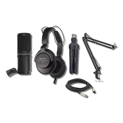 Zoom ZDM-1 Podcast Microphone Pack with StreamEye Adjustable Boom Arm
