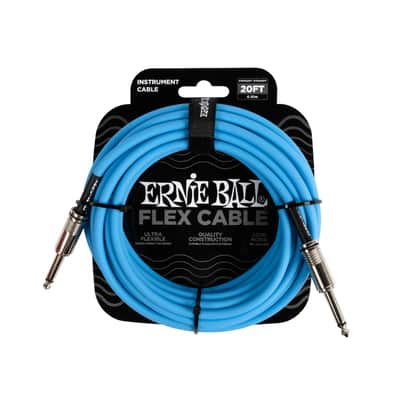 NEW Ernie Ball Flex Instrument Cable - Straight/Straight - Blue - 20'