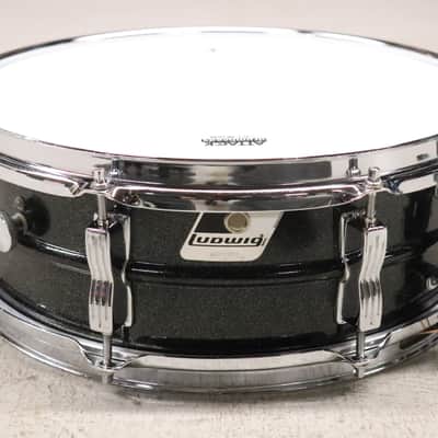 Ludwig LM404 Acrolite 5x14" Snare Drum Black Galaxy Vintage 1980's #2